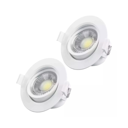2 Spot Techo Lampara Dicroica Led, Embutir Direccionable