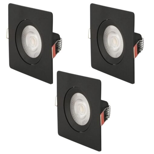 3 Spot D Embutir Led Cuadrado Lampara Dicroica 5w Aro Completo