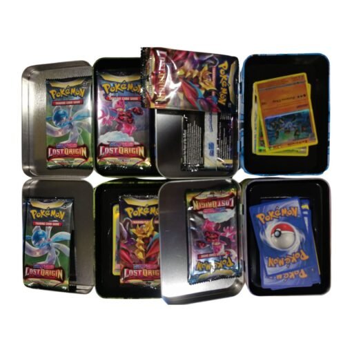 Lata metalica para cartas Pokemon + 56 cartas + Album transparente - Imagen 2