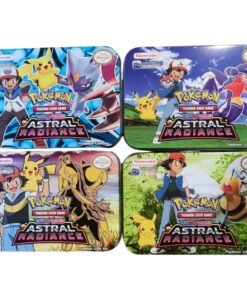 Lata metalica para cartas Pokemon + 56 cartas