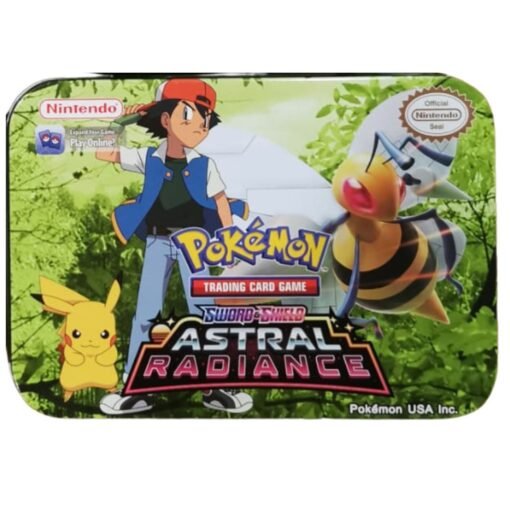 Lata metalica para cartas Pokemon + 56 cartas + Album transparente - Imagen 3
