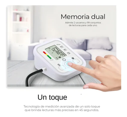 Tensiómetro Digital Con Brazo Automático Blanco - Medidor de Presión - Imagen 4