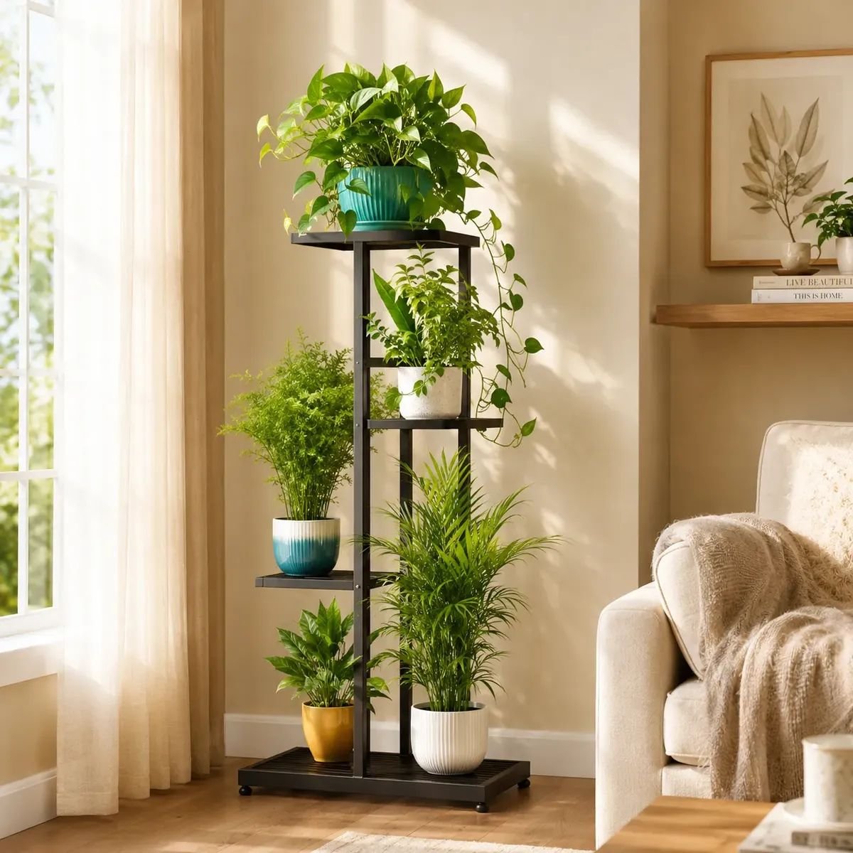 Estanteria Porta Maceta Repisa Plantas Multiuso 4 Niveles - Imagen 6